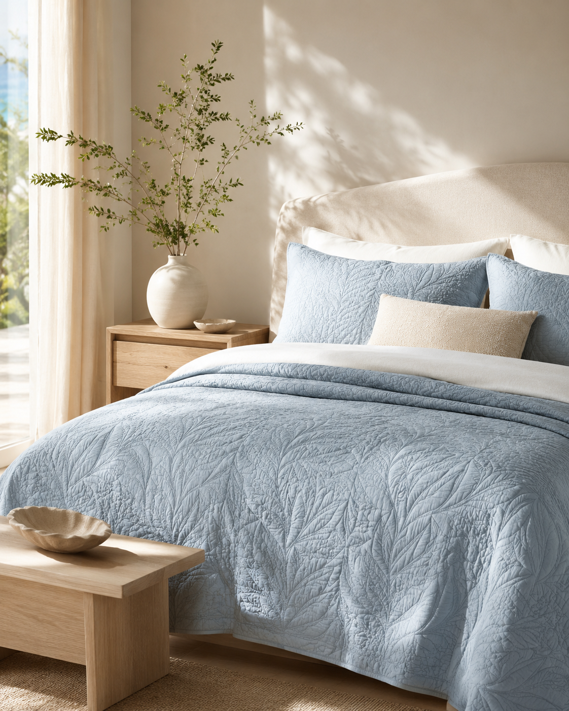 Solnaque™ CloudFern Quilted Coverlet